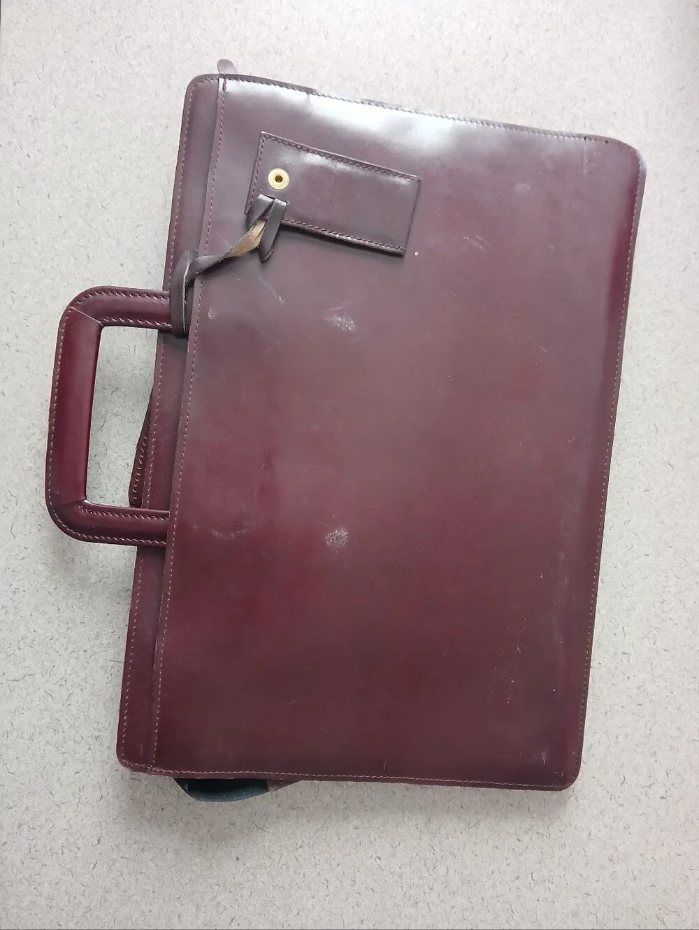 Vintage Top Grain Leather Burgundy Briefcase